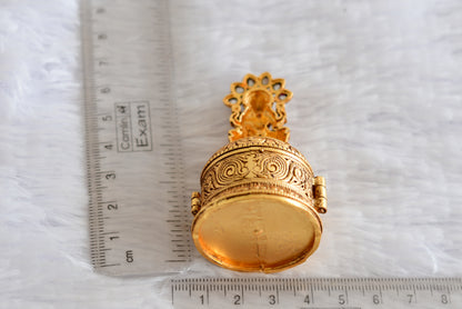 Antique gold tone Ma Lakshmi kumkum box dj-52323