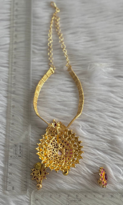 Antique gold tone Kemp Peacock Necklace Set dj-51109