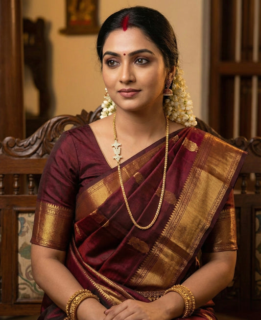 Gold tone AD white Thirumal Nama-shanku-chakra 24 inches mugappu chain dj-49380