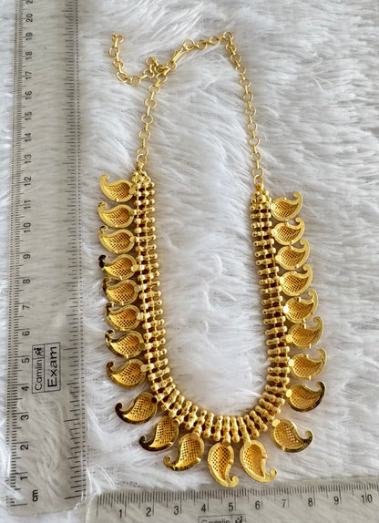 Matte gold tone kerala style mango necklace dj-51658