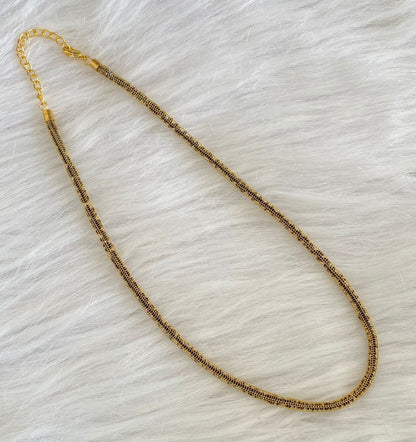 Gold tone black cz stone chain dj-44972