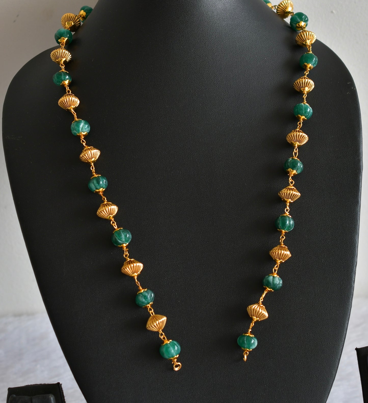 Matte finish green pumpkin beaded chain for pendant dj-51945