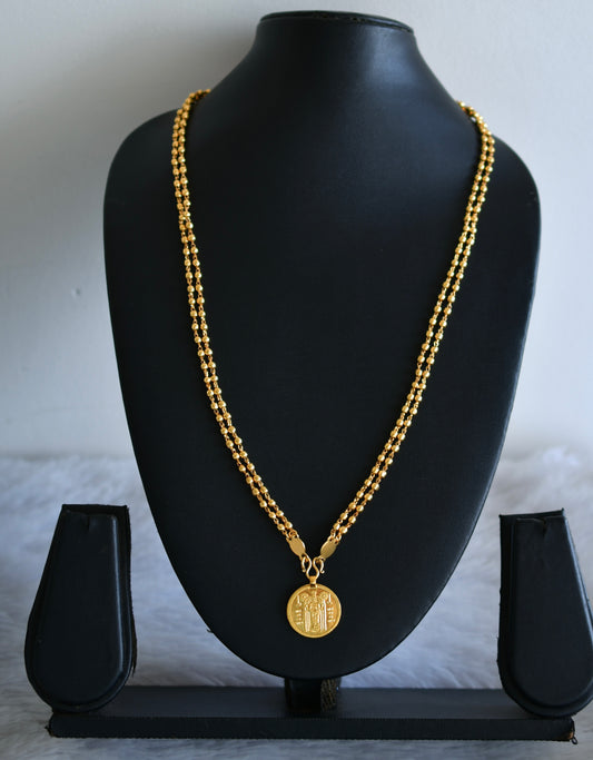Gold tone 24 inches ball chain with guruvayurappan pendant dj-52630