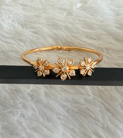 Gold tone AD flower adjustable kada/bangle Dj-53287