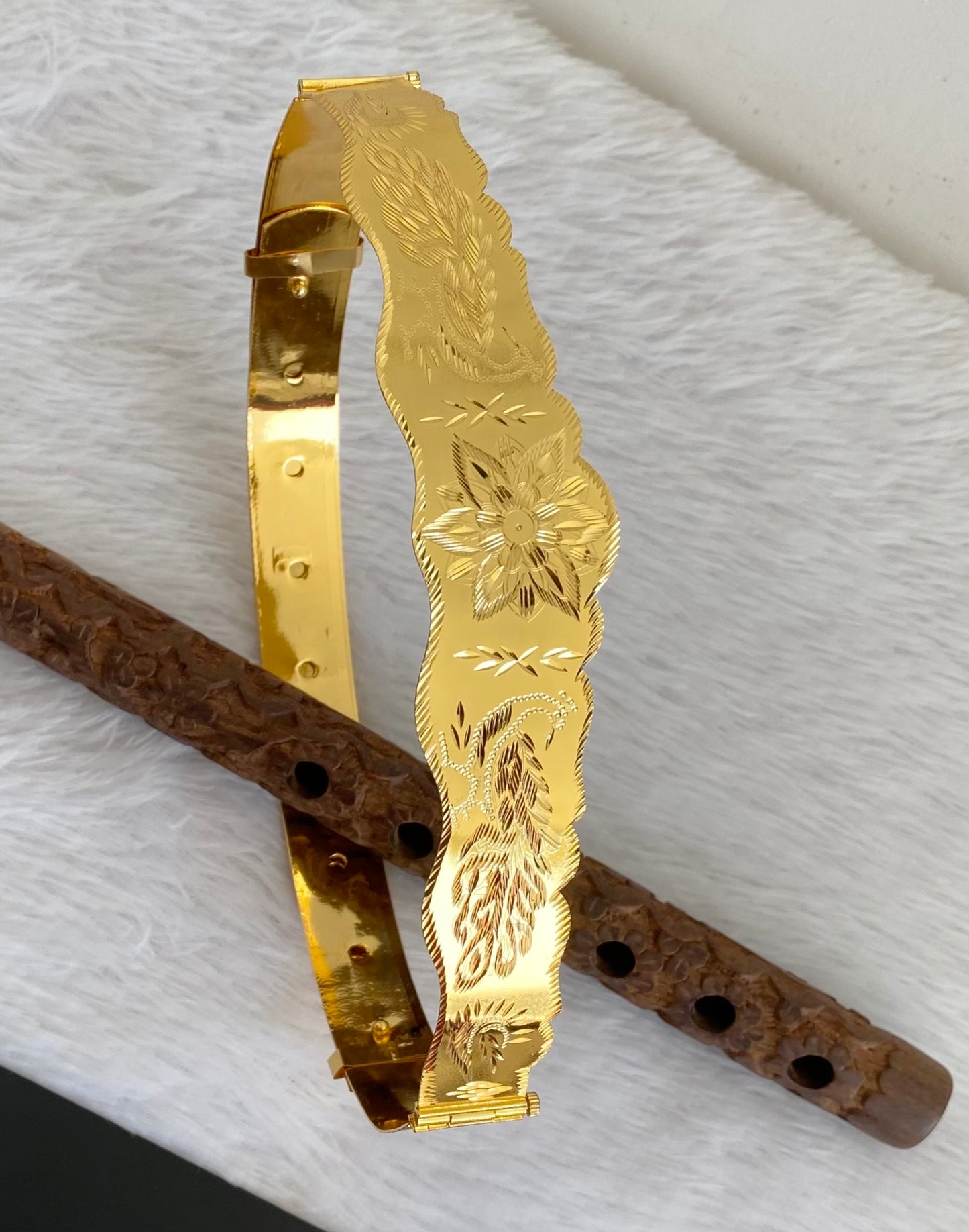 Gold tone peacock flower design adjustable waist belt (kids) dj-53469
