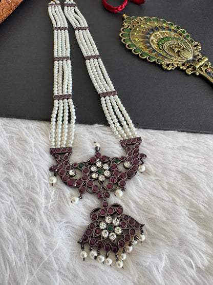 Black finish AD precious kemp pearl peacock haar Dj-52303