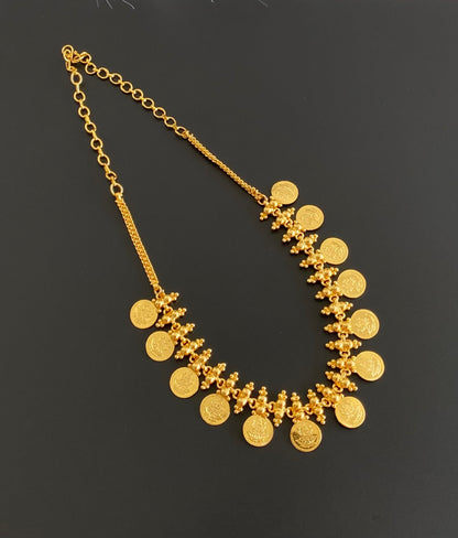 Gold tone lakshmi coin necklace dj-53694