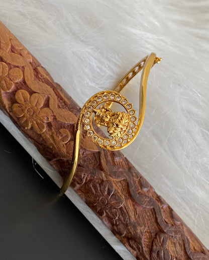 Antique gold tone lakshmi  lock type openable kada/bracelet dj-53891
