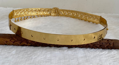 Matte finish pink-green-white kundan jadau lakshmi peacock waist belt dj-53473