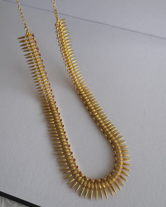 Gold look alike kerala style ad pink mulla mottu haar dj-51638