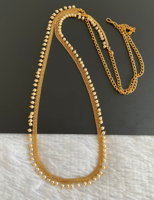 Antique gold tone pearl hip/waist chain dj-53212