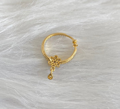 Two tone cz white nose pin dj-53827