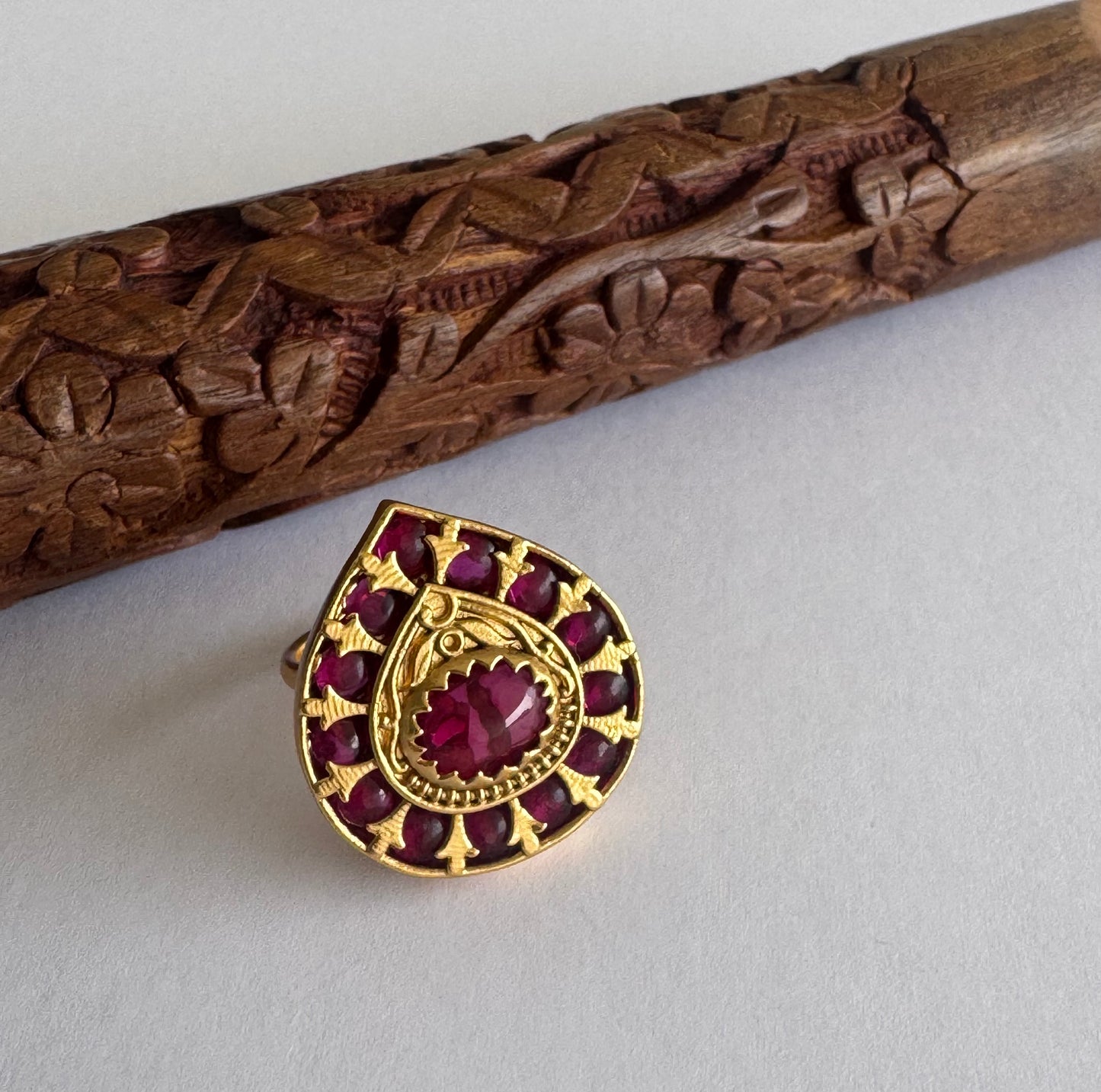 Matte finish kemp adjustable finger ring dj-51395