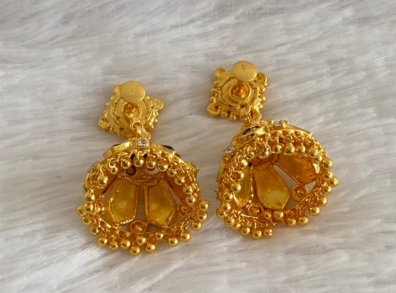 Gold Tone Blue Nagapadam Jhumkka DJ27220