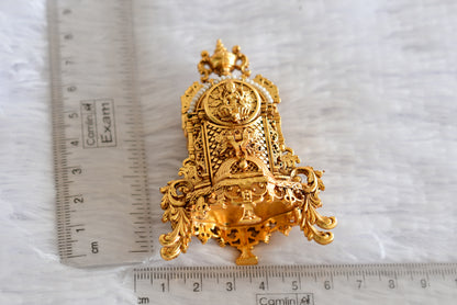 Antique gold tone pearl Ma Lakshmi kumkum box dj-52321