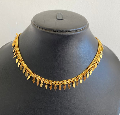 Gold tone kerala traditional elakka necklace dj-52765