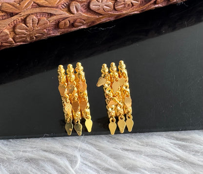 Gold tone kerala style elakka thali earrings dj-51101