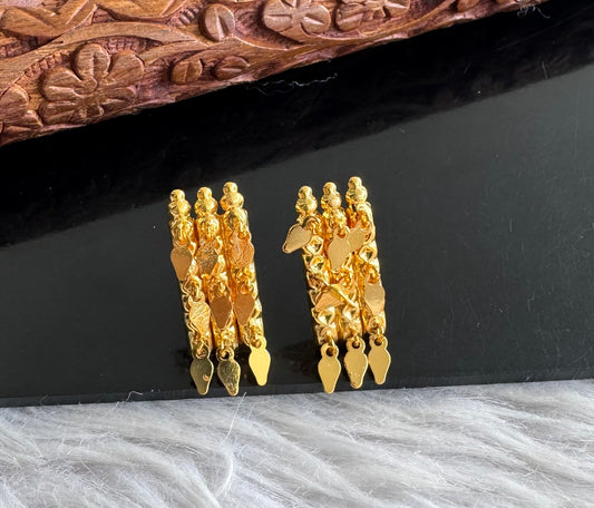 Gold tone kerala style elakka thali earrings dj-51101