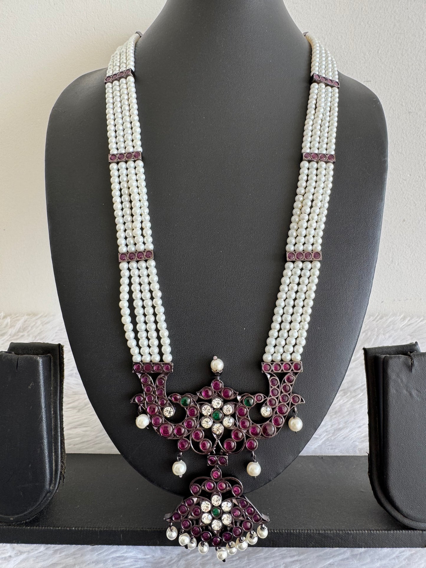 Black finish AD precious kemp pearl peacock haar Dj-52303