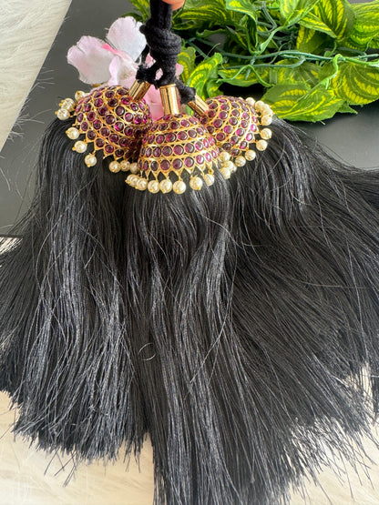 Gold tone AD precious kemp pearl kuppulu/kunjalam dj-51183