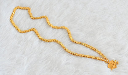 Gold tone chian with heart om pendant dj-53100