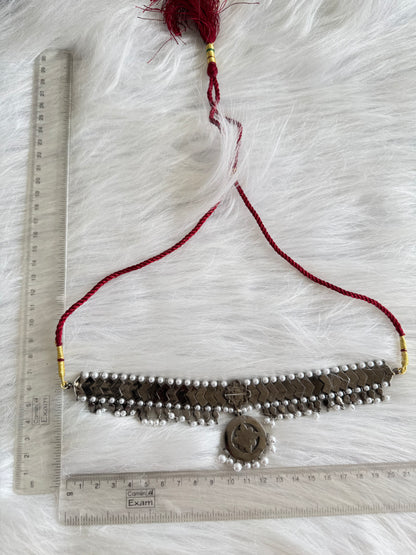 Black finish precious kemp pearl attigai/necklace dj-51032