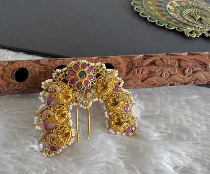 Matte finish kemp-green pearl peacock hair jewel dj-52029