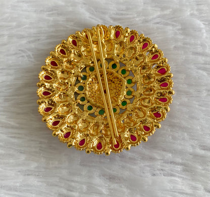 Antique gold tone kemp-green round hair jewel(rakodi)dj-53619