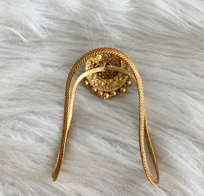 Antique gold tone kemp-green stone vanki/bajuband dj-54478