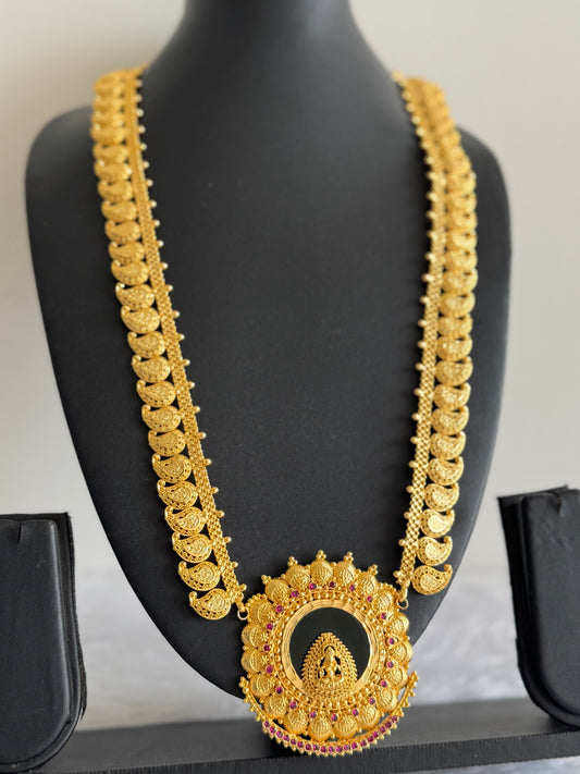 Gold tone pink-green mango-Lakshmi Kerala style haar dj-51731