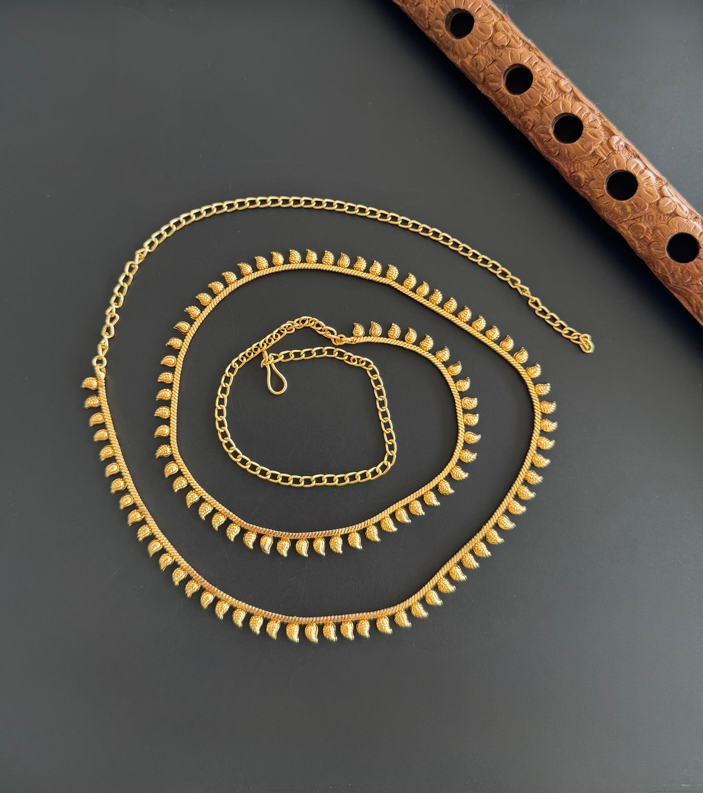 Antique gold tone mango hip/waist chain dj-51382