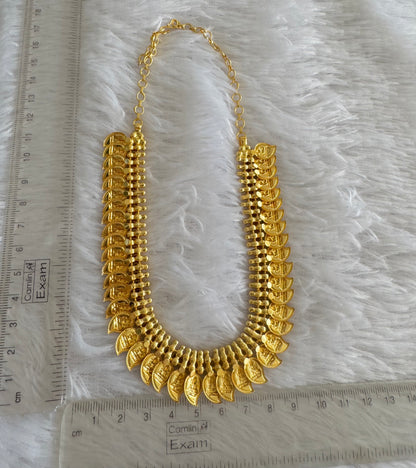 Matte gold tone kerala style lakshmi mango necklace dj-51652