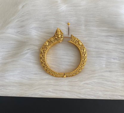 Antique gold tone pink stone shri  thirumal screw type kada(2.8) dj-54705