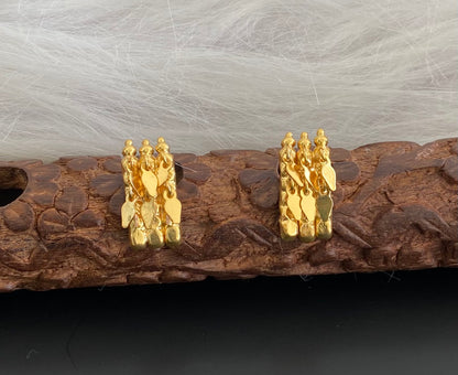 Gold tone kerala style elakka thali earrings dj-54108