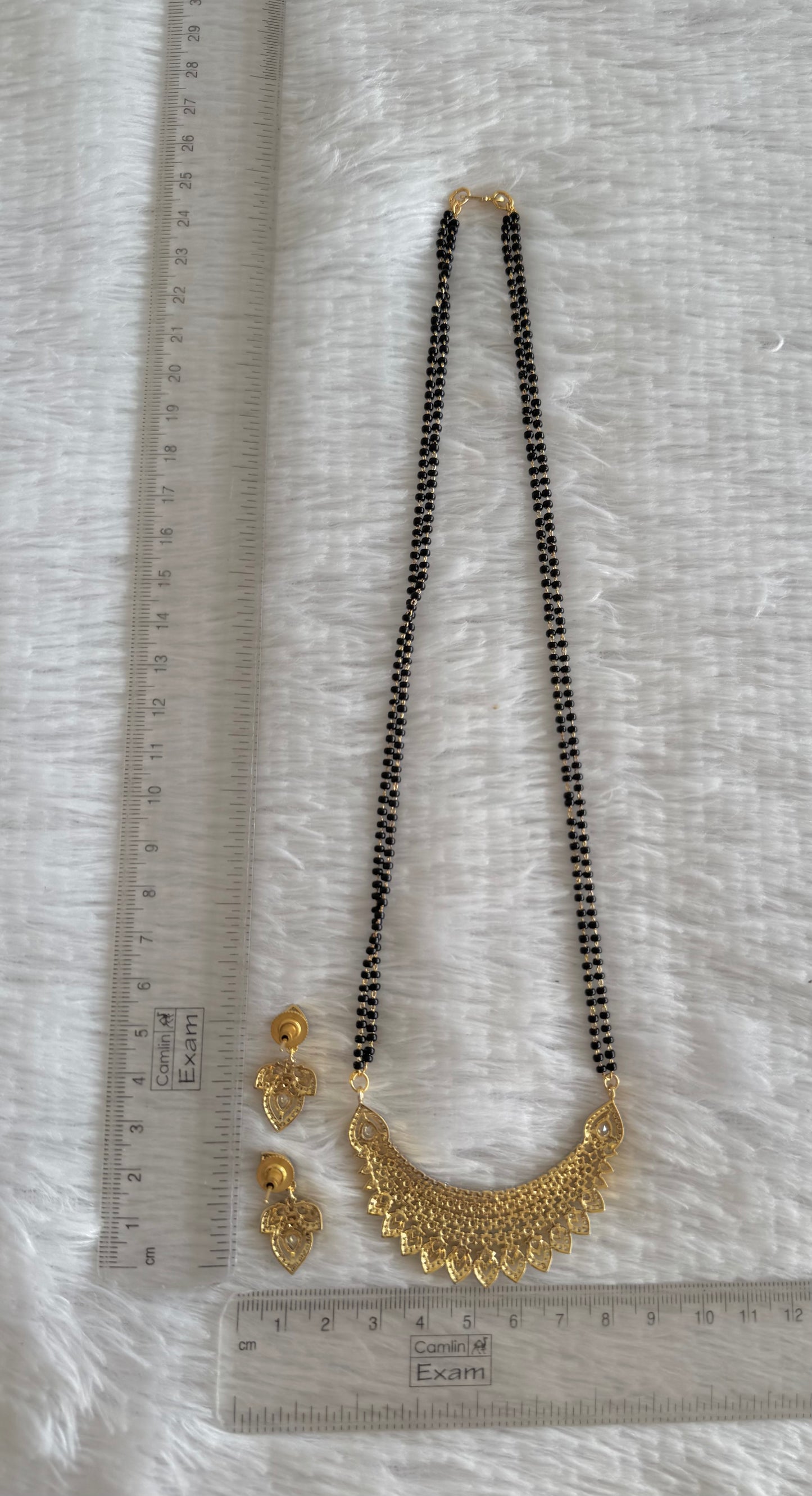 Two tone cz white stone 18 inches mangalsutra set dj-52064