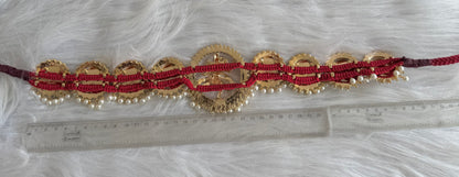 Gold tone precious kemp green Shri Natarajar waist belt dj-51042