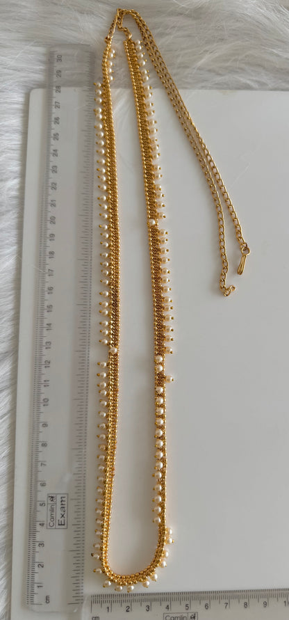 Antique gold tone pearl hip/waist chain dj-51388