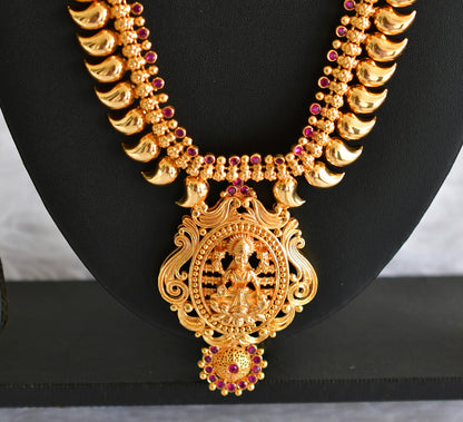 Gold look alike kerala style AD pink lakshmi mango haar dj-51953