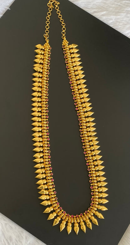 Gold tone pink stone kerala style heart haar dj-53171