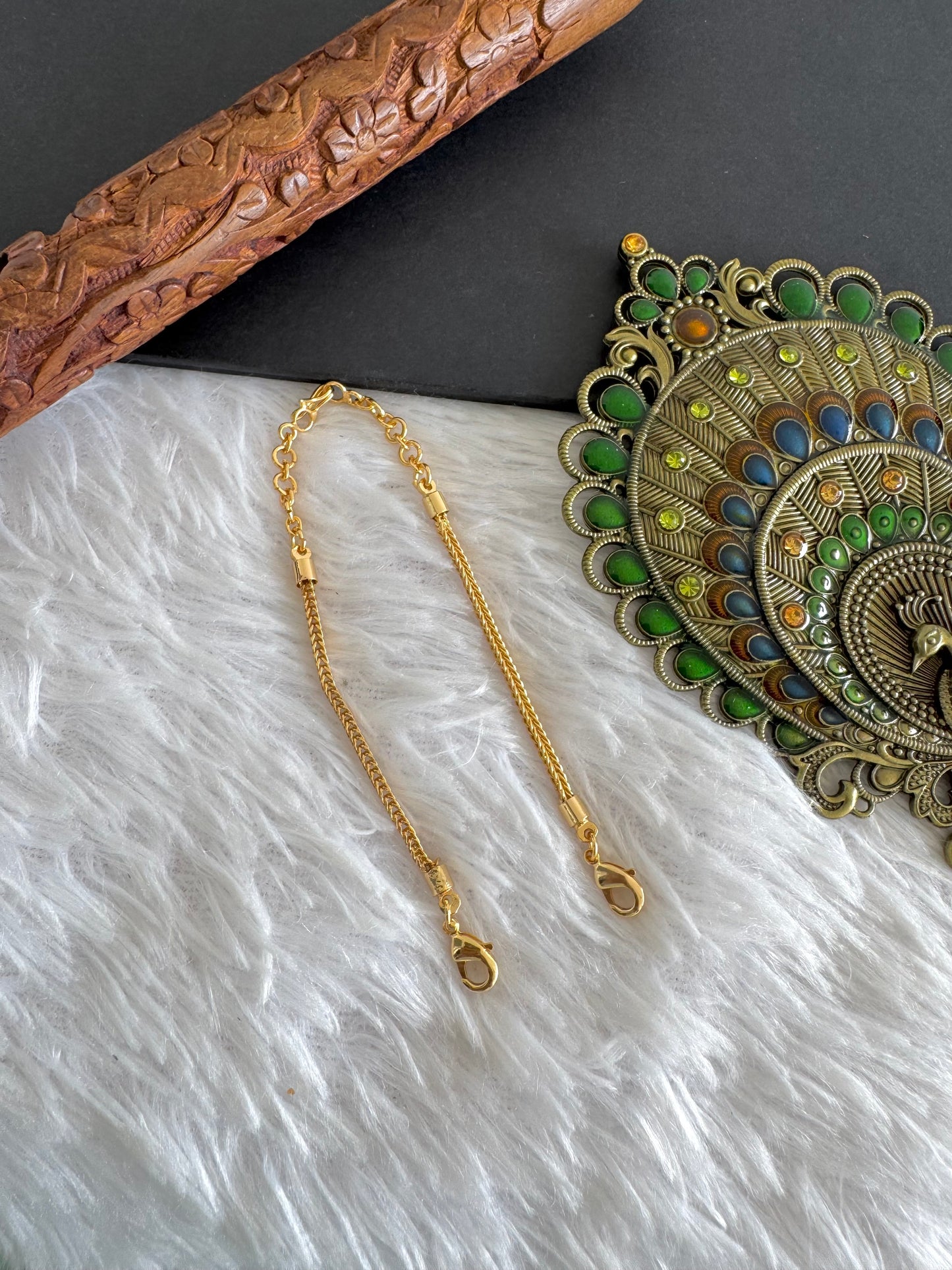 Gold tone necklace back chain dj-52240