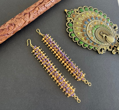 Matte finish purple cluster ear side chain dj-52045