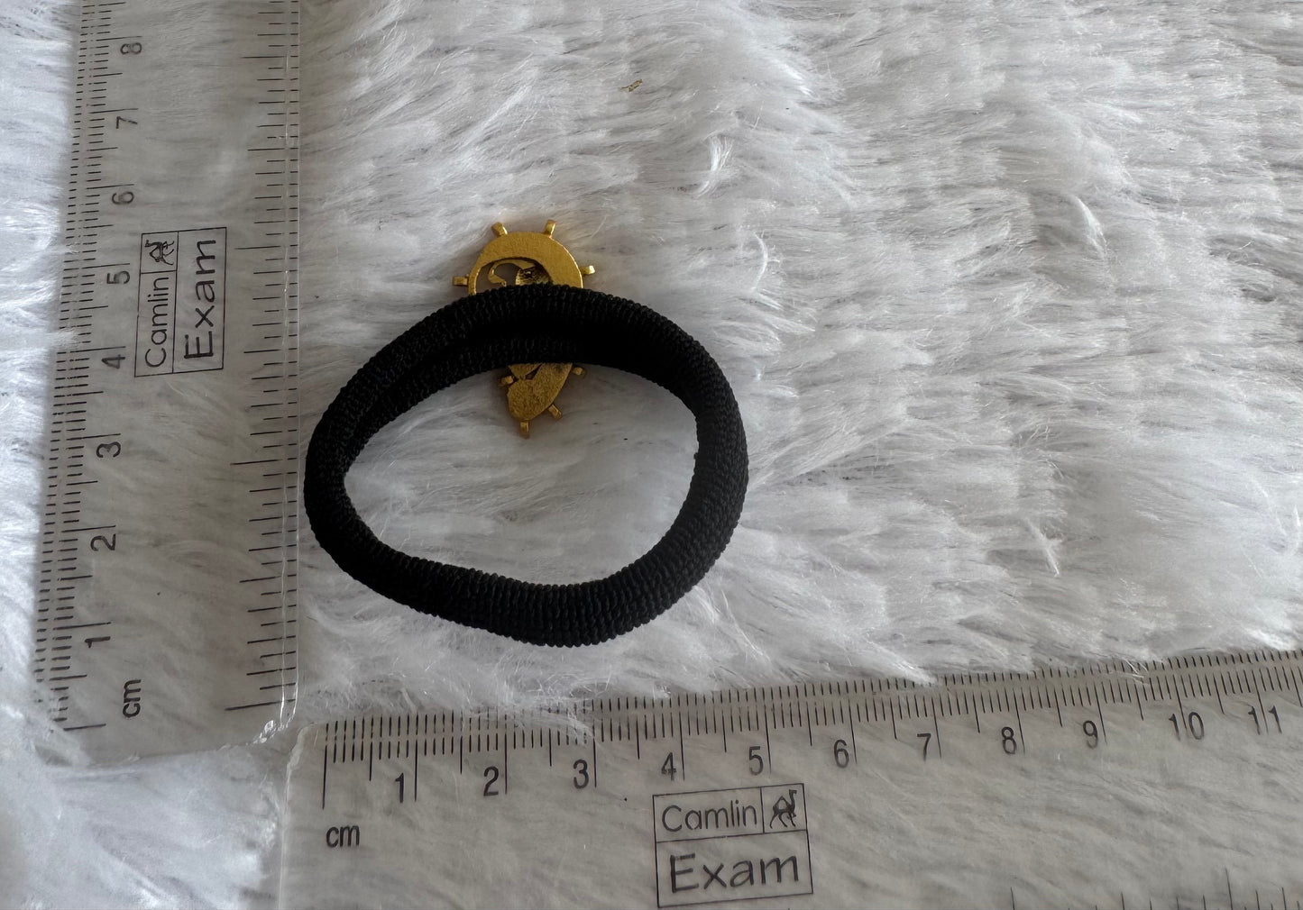 Gold tone green kundan jadau peacock hair band dj-51490