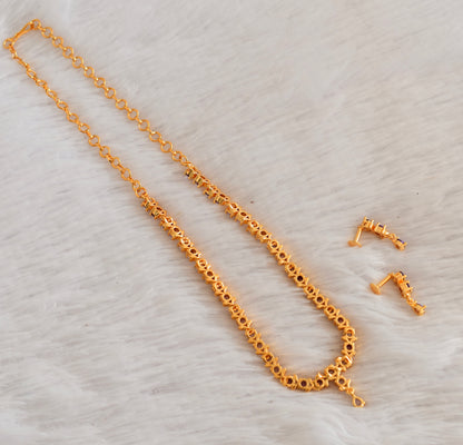 Gold tone AD purple necklace set dj-53304