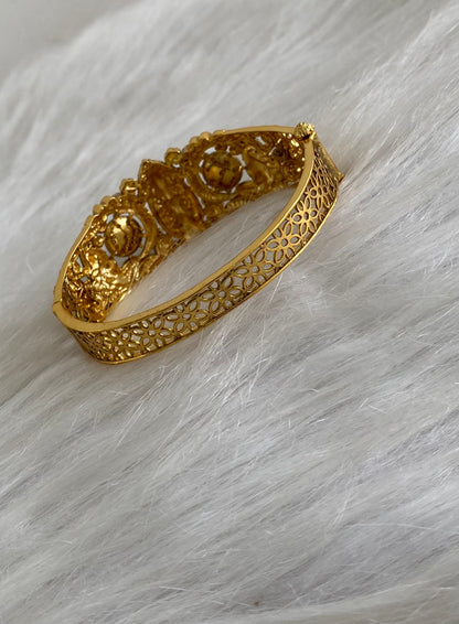 Antique gold tone shri thirumal pearl screw type kada/bracelet dj-54856