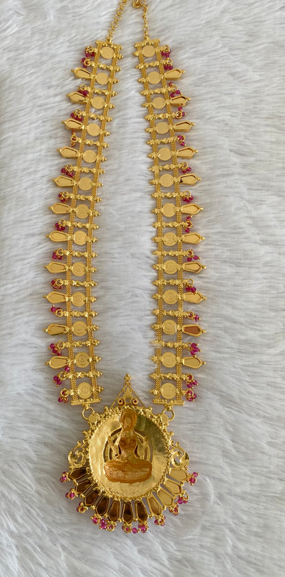 Gold tone kerala style lakshmi coin with nagapadam haar dj-53162