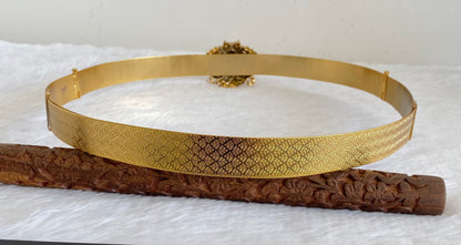 Matte finish pink-green-white kundan jadau lakshmi peacock waist belt dj-53471