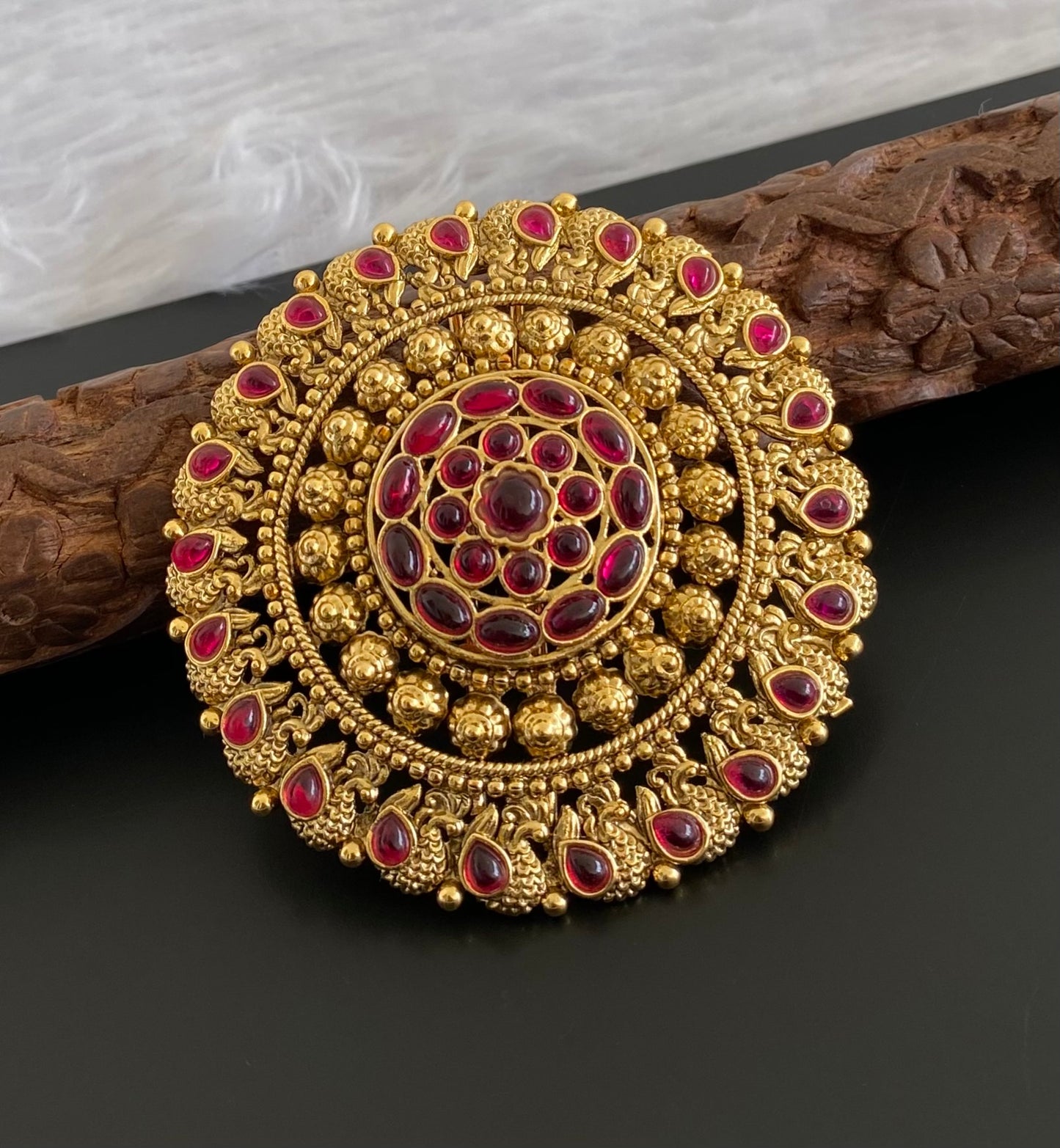 Antique gold tone kemp round hair jewel(rakodi)dj-53622