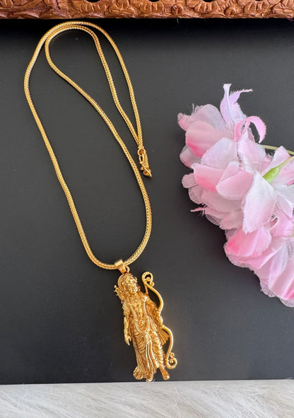 Matte finish 18 inches chain with Shri Ram pendant dj-51229