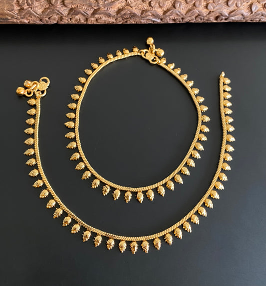 Antique gold tone anklets set dj-53196
