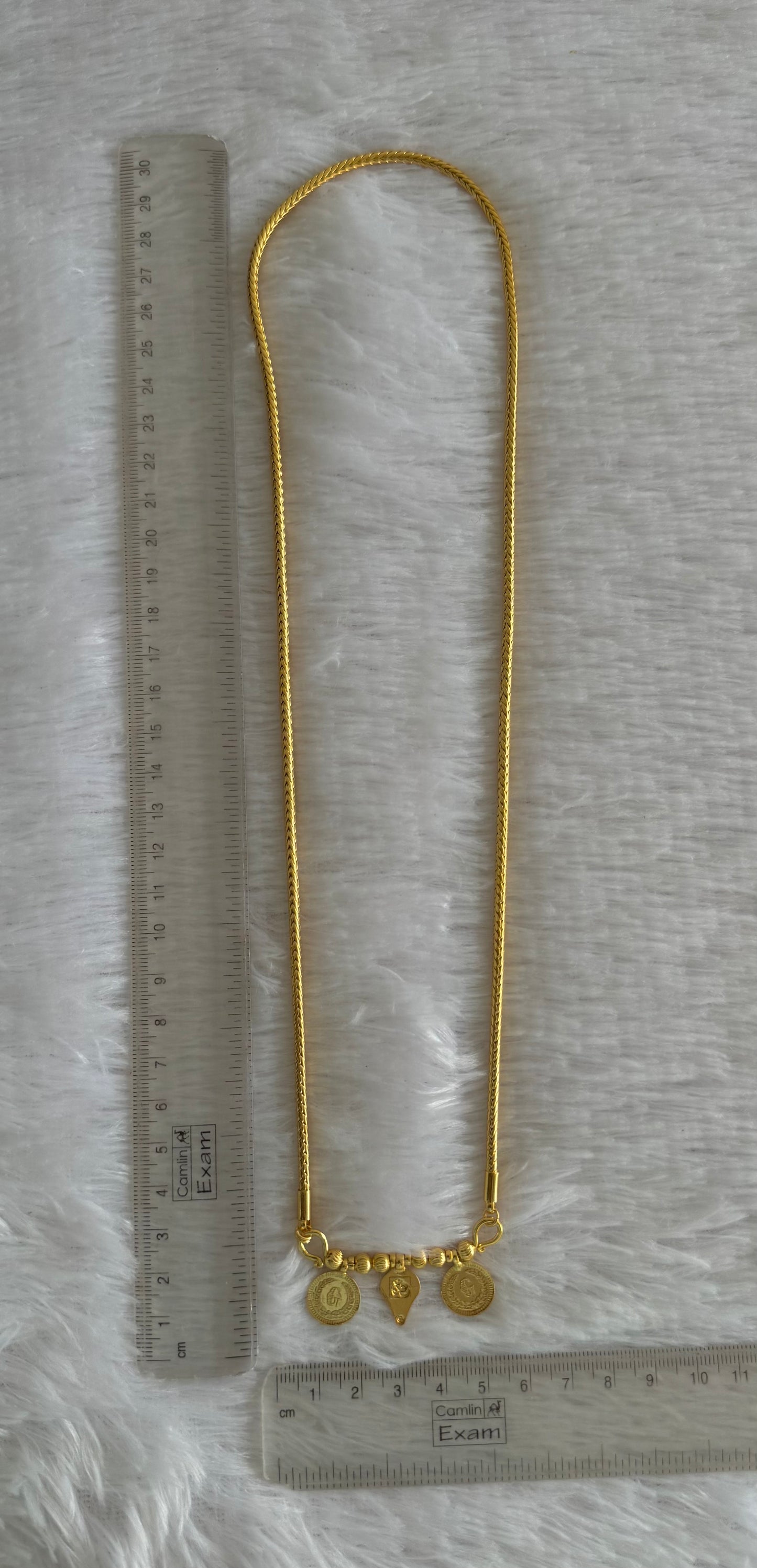 Gold tone 24 inches kerala style elakka thali Om mangalyam dj-52231